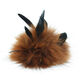 Lana Grossa FELLPOMPON Finnraccoon mit Federn | 752-Rehbraun