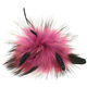 Lana Grossa FELLPOMPON Finnraccoon mit Federn | 755-Fuchsia