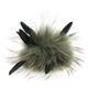 Lana Grossa FELLPOMPON Finnraccoon mit Federn | 756-Khaki