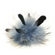 Lana Grossa FELLPOMPON Finnraccoon mit Federn | 757-Hellblau