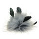 Lana Grossa FELLPOMPON Finnraccoon mit Federn | 759-Stahlblau