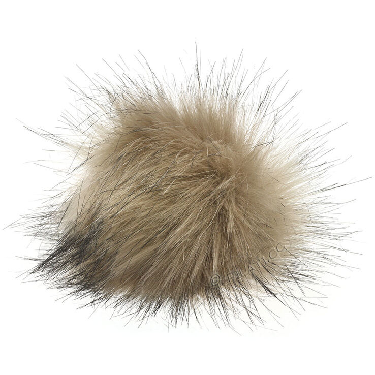 Lana Grossa KUNSTFELLPOMPON Langhaar | 197-Beige/Schwarz