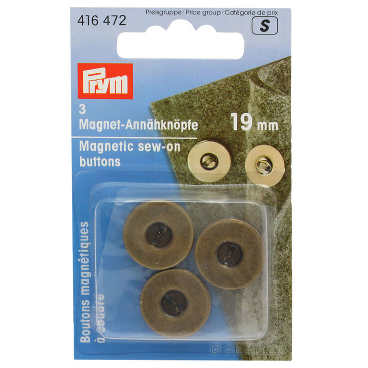 Prym Magnet-Annähknöpfe 19mm | 472-Altmessing