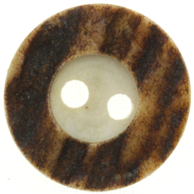 Union Knopf Hirschhornknopf 2-Loch 16mm | 22-Dunkelbraun