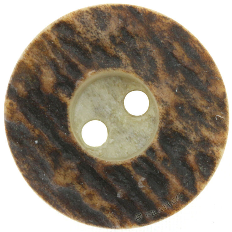 Union Knopf Hirschhornknopf 2-Loch 20mm | 22-Dunkelbraun
