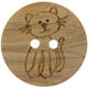Union Knopf Holzkinderknopf 2-Loch 15mm | 901-Katzenmotiv