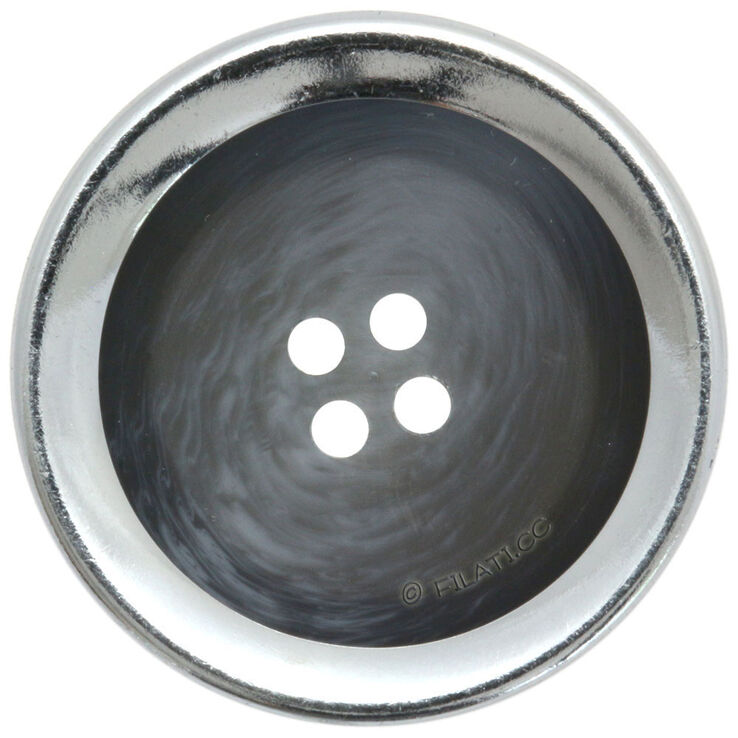 Lana Grossa UNION KNOPF 452555/25mm | 76-Blau/Grau/Silber