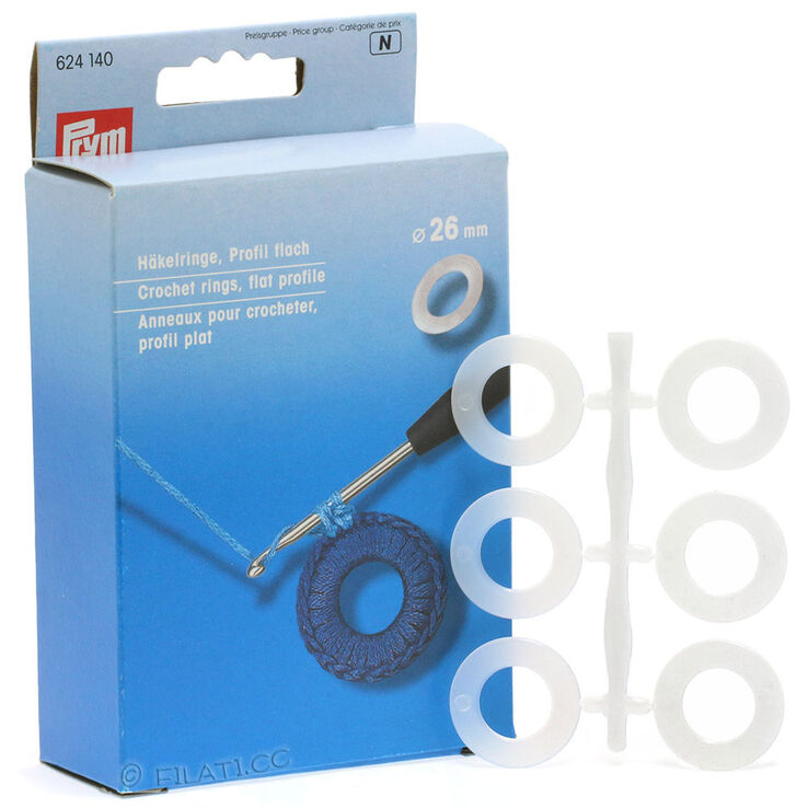 Lana Grossa Häkelringe 624140/26mm - 6 Stück | 01-Weiß