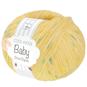Lana Grossa COOL WOOL Baby Uni/Print 50g | 374-Zitrusgelb/Gelb/Türkis/Maigrün