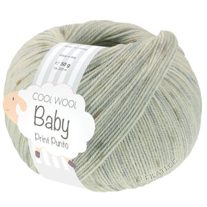 Lana Grossa COOL WOOL Baby Uni/Print 50g | 376-Silbergrau/Taupe/Hellgrau