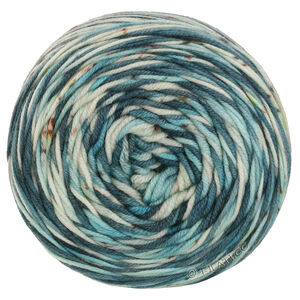 Lana Grossa COOL WOOL  Hand-dyed | 14-Türkis/Dunkelpetrol/Natur/Limette/Dunkelbraun