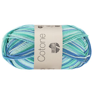 Lana Grossa COTONE  Print/Spray/Mouliné | 312-Eisblau/Helltürkis/Blau