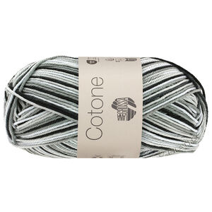 Lana Grossa COTONE  Print/Spray/Mouliné | 317-Weiß/Silbergrau/Dunkelgrau/Schwarz