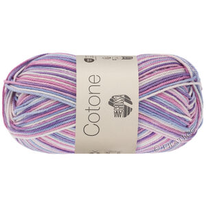 Lana Grossa COTONE  Print/Spray/Mouliné | 354-Weiß/Rosa/Lila/Violett/Veilchenblau