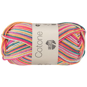 Lana Grossa COTONE  Print/Spray/Mouliné | 356-Orange/Pink/Lila/Seegrün/Zartgrün