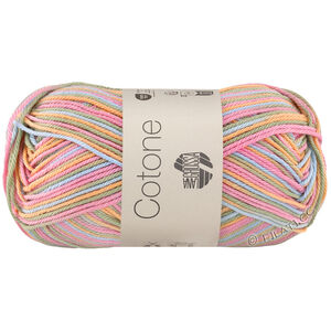 Lana Grossa COTONE  Print/Spray/Mouliné | 365-Pfirsich/Rosé/Eisblau/Blassgrün