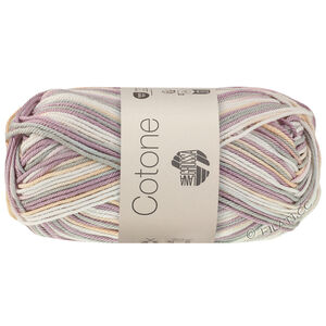 Lana Grossa COTONE  Print/Spray/Mouliné | 369-Weiß/Pfirsich/Flieder/Grau