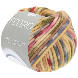 Lana Grossa FELTRO Fuoco | 736-Sandgelb/Hellbeige/Altrosa/Burgund/Rauchblau/Rosenholz