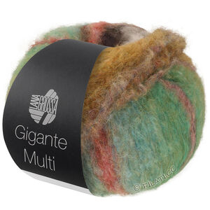 Lana Grossa GIGANTE MULTI | 105-Graugrün/Rotviolett/Dunkeljeans/Gelborange/Geranienrosa/Oliv/Moosgrün