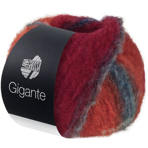 Lana Grossa GIGANTE | 18-Dunkelpetrol/Dunkelgrau/Mausgrau/Orientrot/Tomatenrot