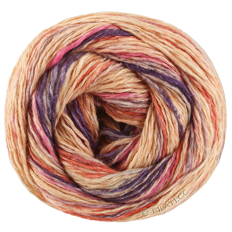 Lana Grossa GOMITOLO CALIFORNIA | 3045-Pfirsich/Rost/Zwetschge/Pink/Flieder/Rauchblau