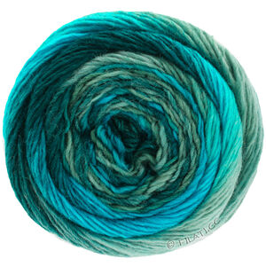 Lana Grossa MEILENWEIT 100g Color Mix Soft | 8052-Dunkelpetrol/Petrolblau/Petrolgrün/Hellpetrol/Mint