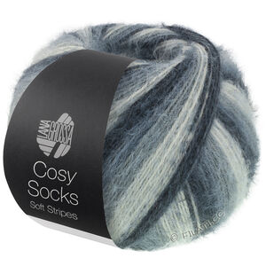 Lana Grossa MEILENWEIT 100g Cosy Socks Soft Stripes | 104-Anthrazit/Dunkelgrau/Mausgrau/Hellgrau
