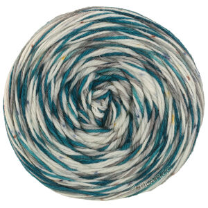 Lana Grossa MEILENWEIT 100g Merino Hand-dyed | 52-Rohweiß/Dunkeltürkis/Schiefergrau/Senfgelb/Rostrot