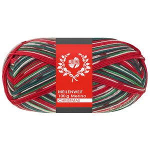 Lana Grossa MEILENWEIT 100g Merino Christmas | 6808-Weiß/Dunkelgrün/Dunkelbraun/Orange/Dunkelrot/Hellgrün