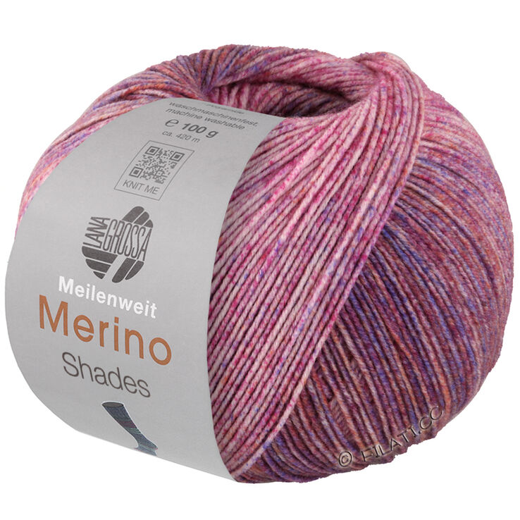 Lana Grossa MEILENWEIT 100g Merino Extrafine Shades | 7224-Rosa/Pink/Ocker/Blauviolett/Dunkelrot