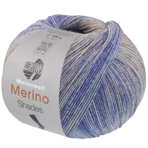 Lana Grossa MEILENWEIT 100g Merino Extrafine Shades | 7233-Hellgrau/Beige/Marine/Blau/Rotviolett
