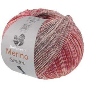 Lana Grossa MEILENWEIT 100g Merino Extrafine Shades | 7236-Hellgrau/Dunkelgrau/Weinrot/Burgund/Pflaume