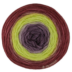 Lana Grossa MERINO LACE AQUARELL | 19-Bordeaux/Zitrusgelb/Dunkelgrauviolett