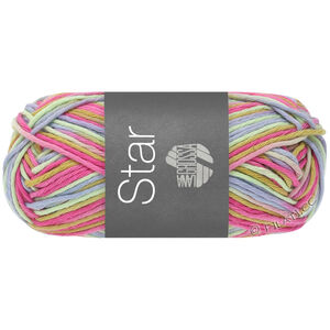 Lana Grossa STAR Print | 354-Weißgrün/Senf/Veilchenblau/Pink