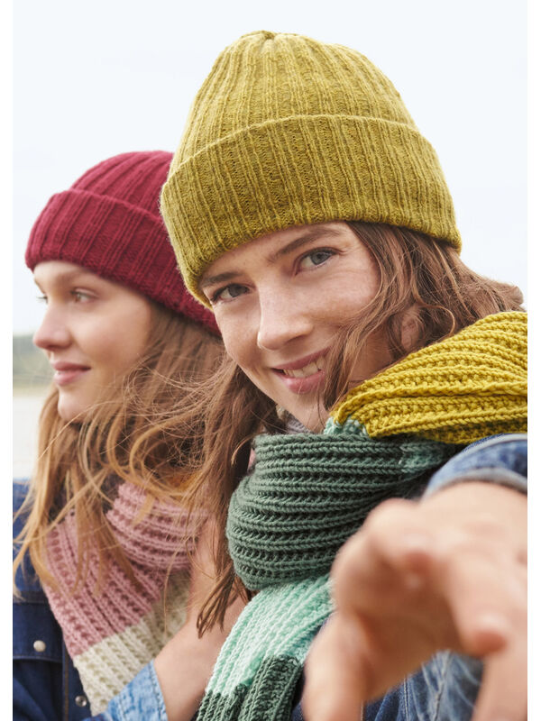 Lana Grossa RIPPENMÜTZE MIT DOPPELTEM UMSCHLAG Cashmere 16 Fine