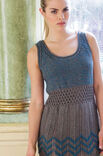 Lana Grossa KLEID MIT ZACKEN- UND GITTERLOCHMUSTER Linarte