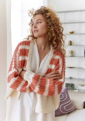 STREIFENCARDIGAN Lala Berlin Lovely Cotton von Lana Grossa