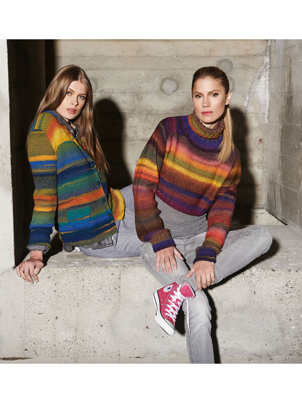 Lana Grossa KURZPULLI MIT ZUNGENRAGLAN GLATT LINKS Cinque Multi