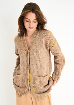 CARDIGAN GLATT RECHTS MIT AUFGEHÄKELTEN KETTMASCHEN Lala Berlin Lovely Cotton von Lana Grossa