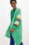 Lana Grossa LONGCARDIGAN GLATT RECHTS MIT STREIFENÄRMELN Mohair Moda