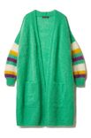Lana Grossa LONGCARDIGAN GLATT RECHTS MIT STREIFENÄRMELN Mohair Moda
