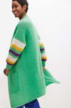 Lana Grossa LONGCARDIGAN GLATT RECHTS MIT STREIFENÄRMELN Mohair Moda