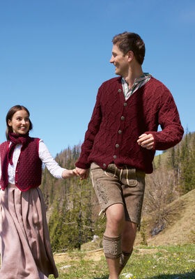 HERRENJACKE IM RAUTENZOPFMUSTER Landlust Naturwolle von Lana Grossa