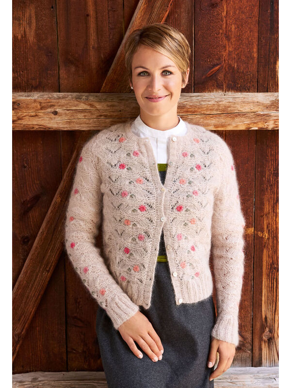 Lana Grossa JACKE MIT BLÜMCHEN Silkhair