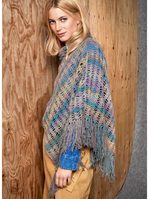Lana Grossa HÄKELPONCHO MIT FRANSEN Cashmere 16 Fine Degradé
