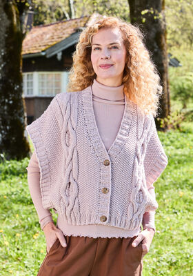 WESTE MIT ZOPFMUSTER Landlust Soft Tweed 90 von Lana Grossa