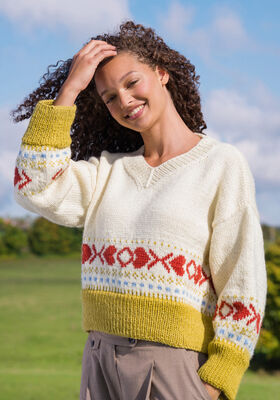 V-PULLOVER Landlust Naturwolle von Lana Grossa
