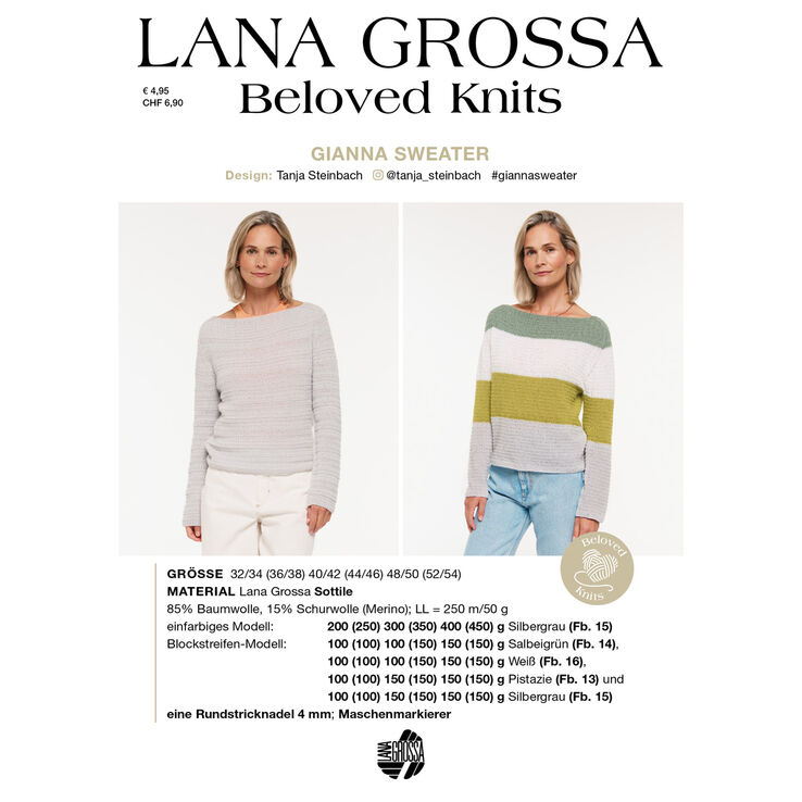 GIANNA SWEATER - Beloved Knits No. 3 von Lana Grossa