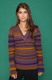 Lana Grossa V-AUSSCHNITTPULLOVER Cinque Multi