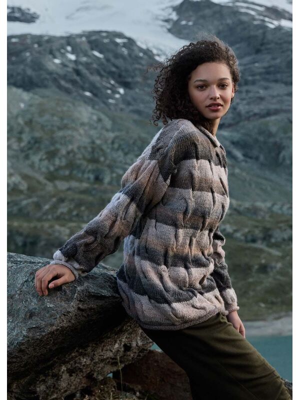 Lana Grossa ZOPF-PULLOVER Gomitolo Fumo